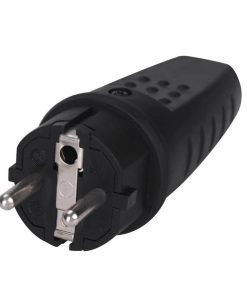 Ficha Macho Borracha Schuko 16A IP44 Preta 102015000