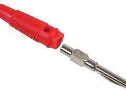 25.412.1 - Banana Test Connector, 4mm, Plug, Cable Mount, Rd