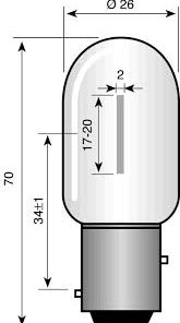 Lampada 24v 10W 12CD Bay15d 26X70