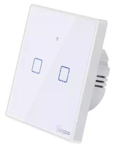 Interruptor (2 Gang) T2 Smart WiFi+RF Branco Neve Sonoff